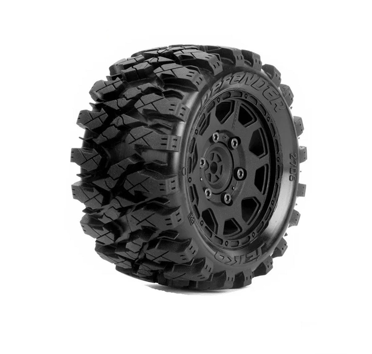 Power Hobby 2.8" Defender Belted 1/10 Stadium Truck Tires with Removable Hex Wheels (2-Pack)