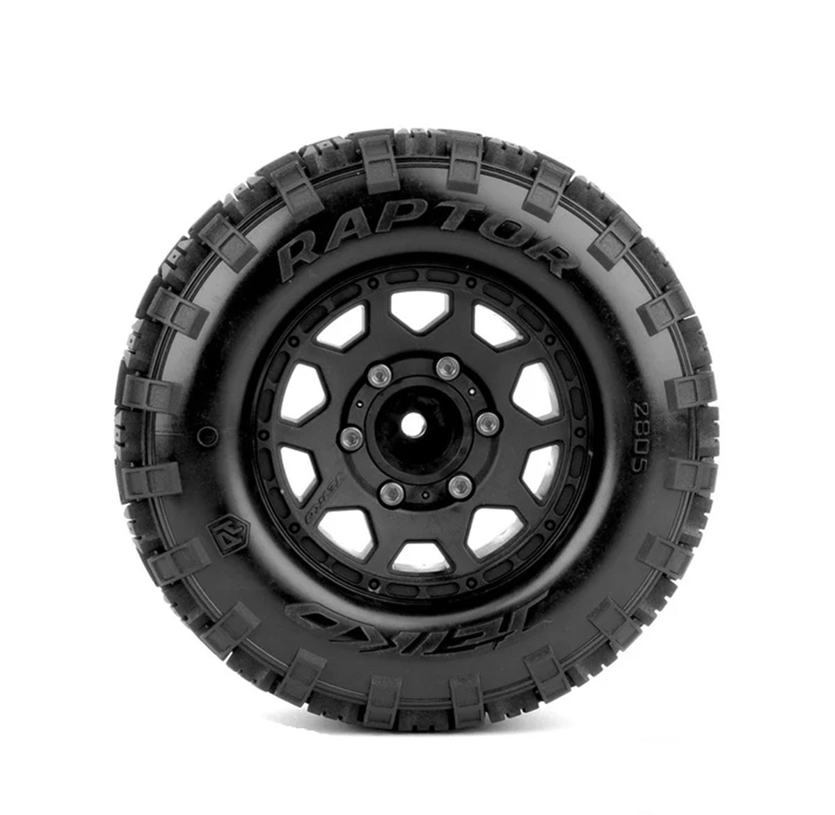 Power Hobby 2.8" Raptor Belted 1/10 Monster Truck Tires with Removable Hex Wheels (2-Pack)