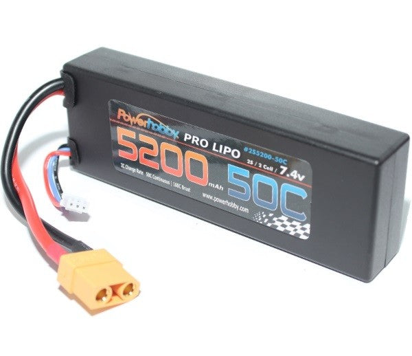 Powerhobby 2S 7.4V 5200mAh 50C LiPo Battery Pack with EC3 Plug Hard Case