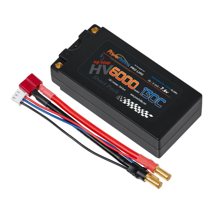 Power Hobby 2S 7.6V 6000mah 130C HV + Graphene Shorty Lipo Battery