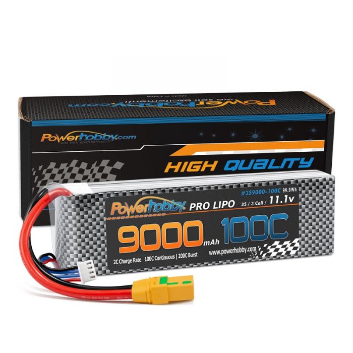 Power Hobby 3S 11.1V 9000mah 100C-200 Lipo Battery XT90