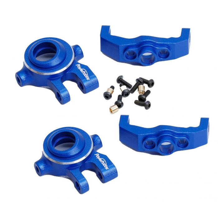 Power Hobby Aluminum C Hub & Steering Knuckles Blue Traxxas TRX-4M