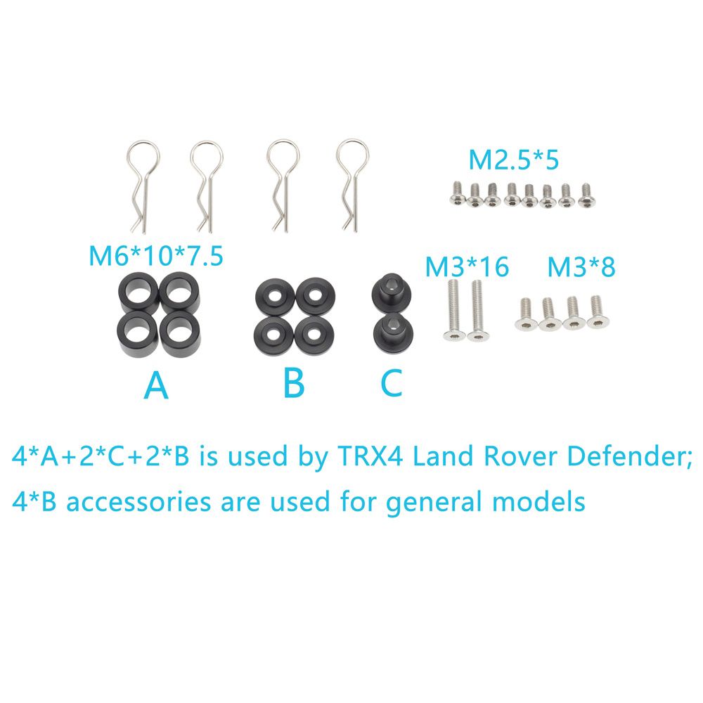 Power Hobby Adjustable Magnetic Body Post Mount for TRX-4 Rock Crawler 5575