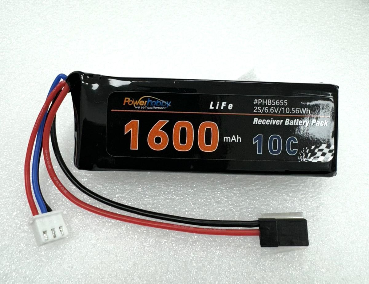 Power Hobby 6.6V 1600mah LiFe Receiver Battery Pack w Balance Plug 5655