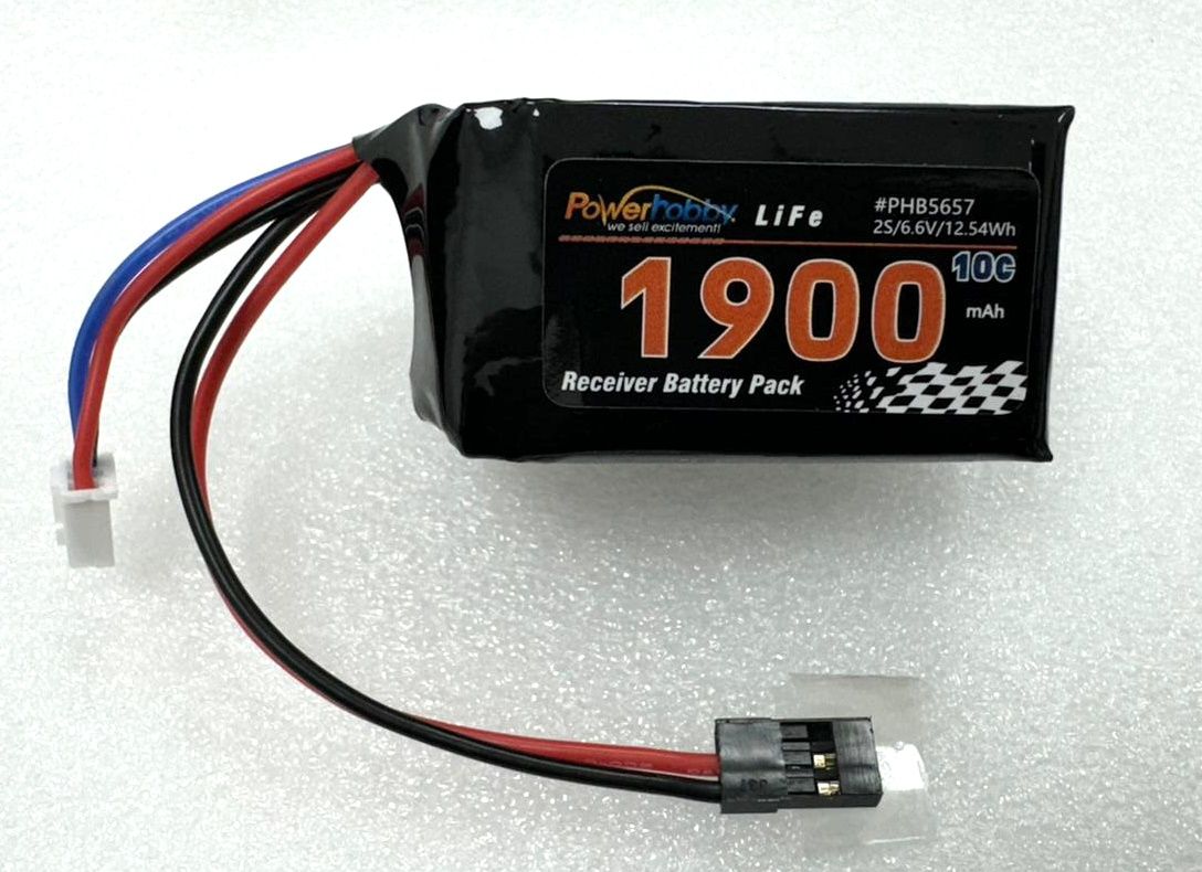 Power Hobby LiFe 6.6V 1900mah 10C Hump Receiver Battery Pack 5657