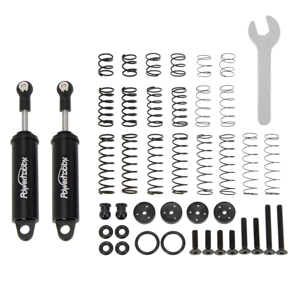 Power Hobby 80mm Promatics Two Stage Internal Spring Shocks Black