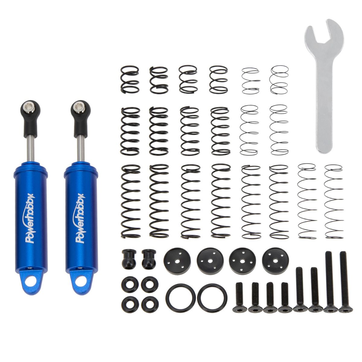 Power Hobby 80mm Promatics Two Stage Internal Spring Shocks Blue