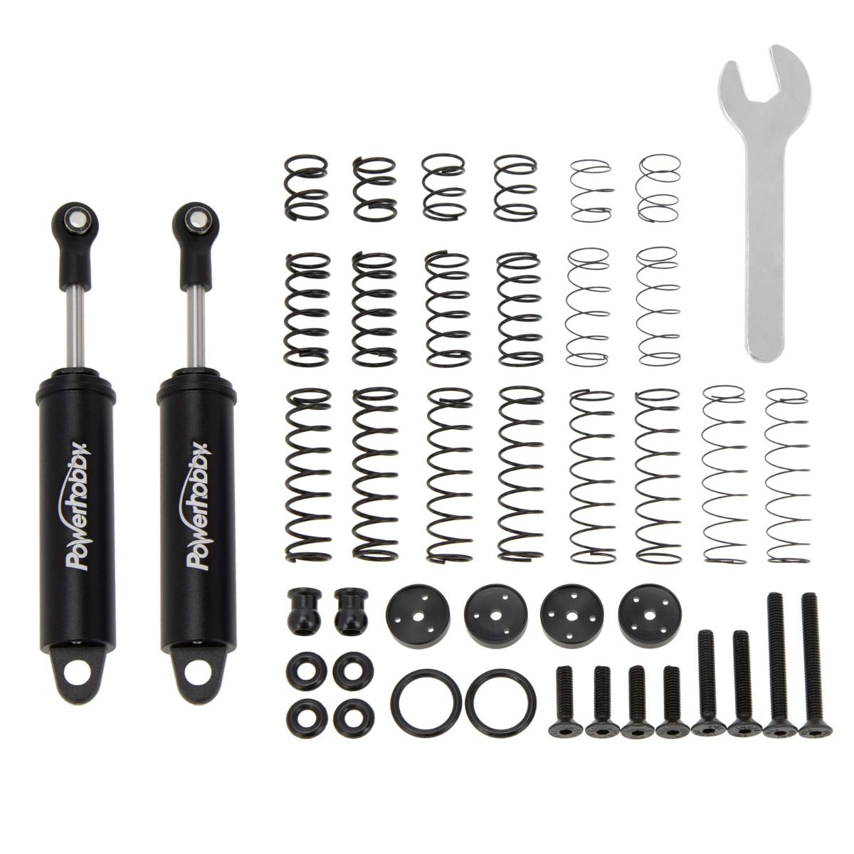 Power Hobby 90mm Promatics Two Stage Internal Spring Shocks Black