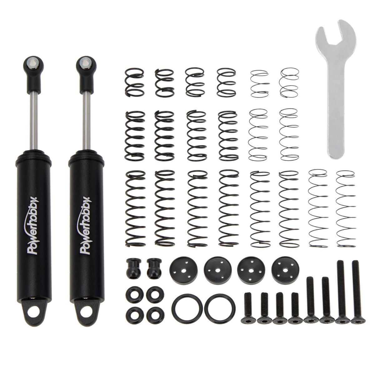 Power Hobby 110mm Promatics Two Stage Internal Spring Shocks Black