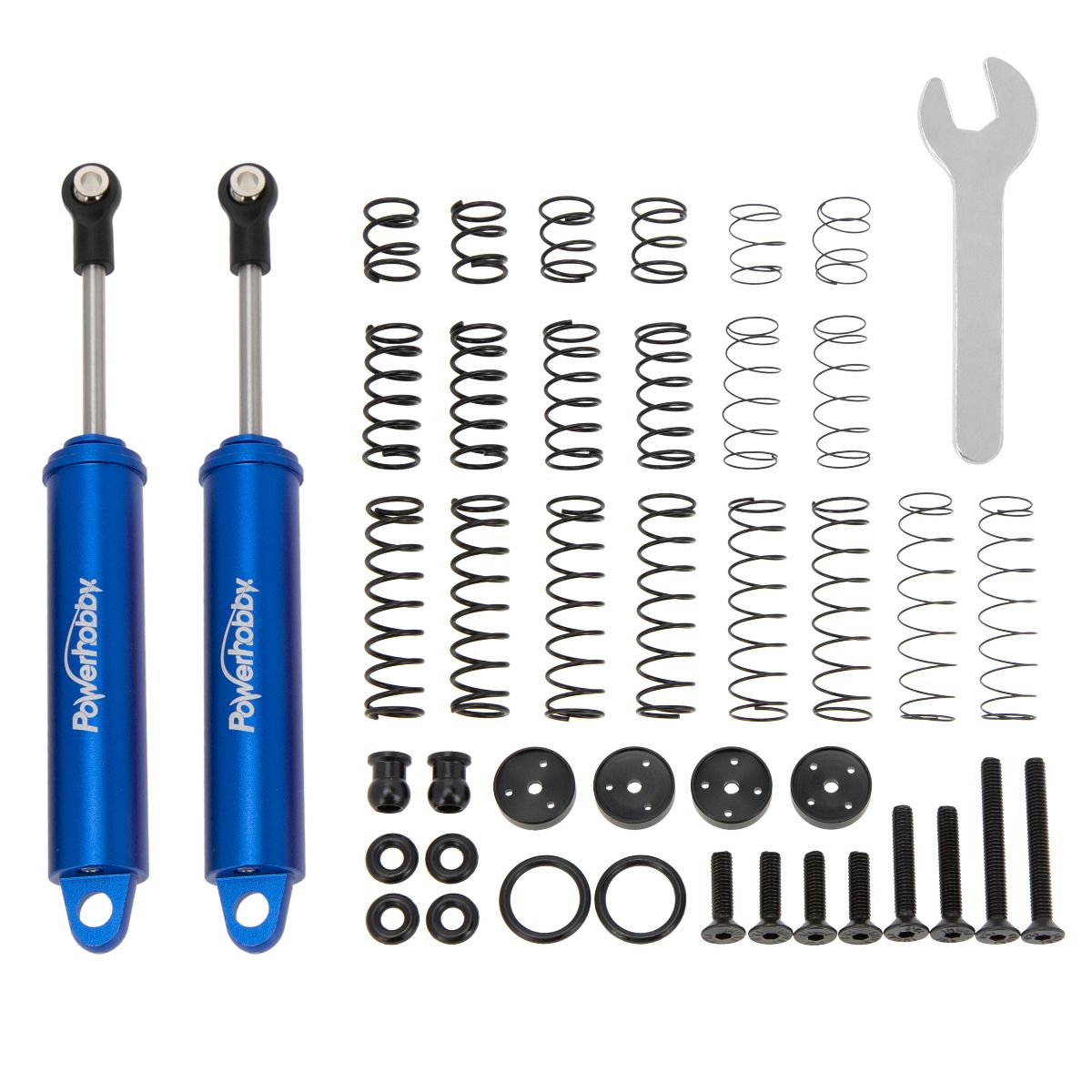 Power Hobby 110mm Promatics Two Stage Internal Spring Shocks Blue