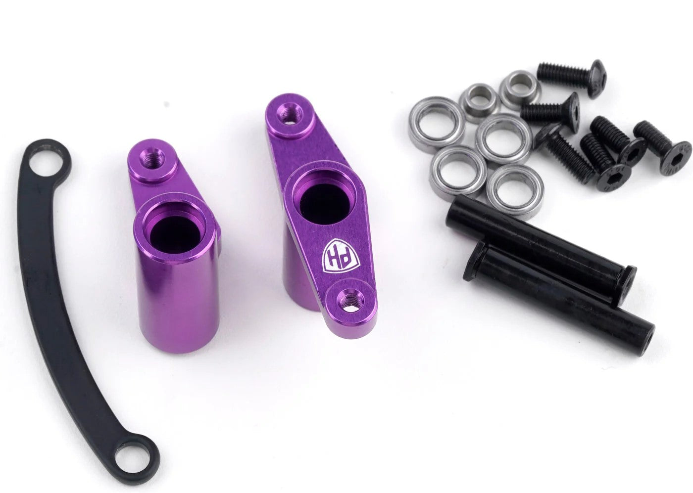 Power Hobby Aluminum Ball Bearing Steering Bellcrank Set Purple, HPI RS4 6417PURPLE