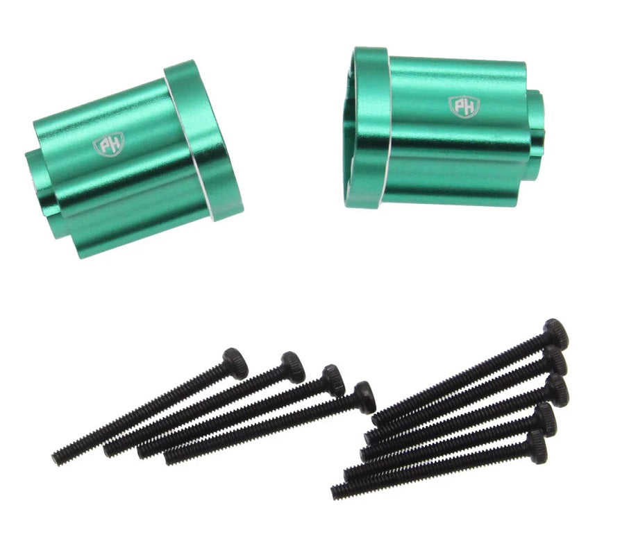 Power Hobby Aluminum Axle Mount Rear 0 Deg, Green, for Losi Mini LMT 6505GREEN