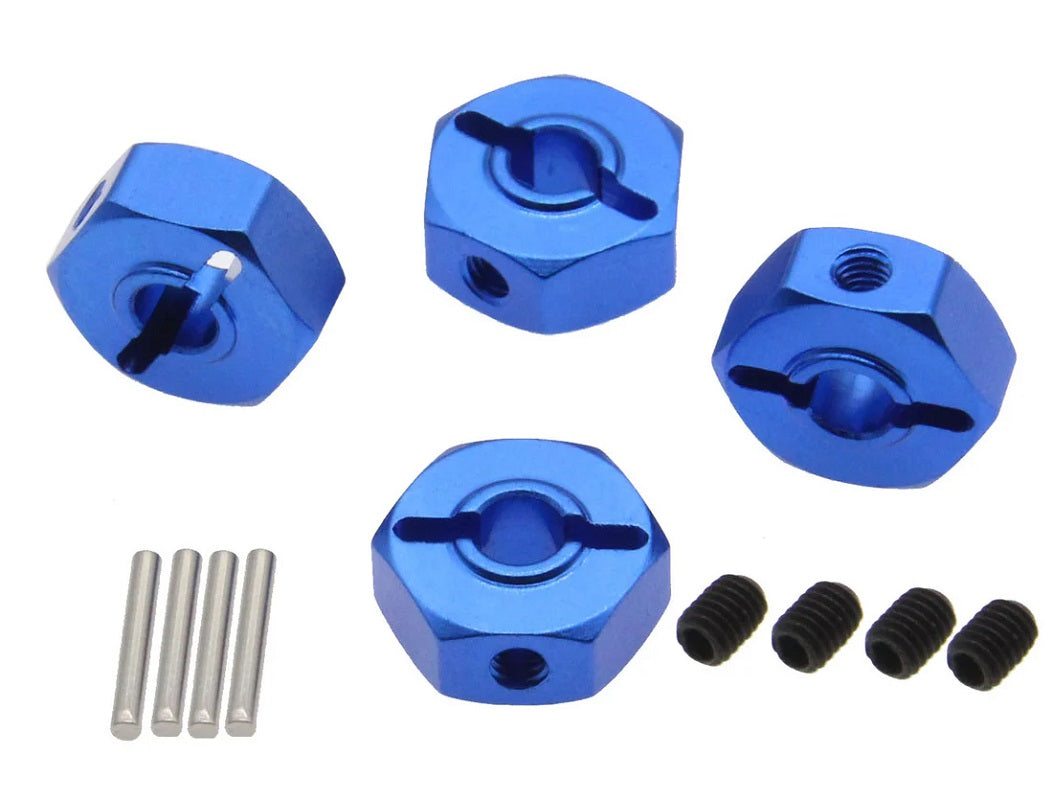 Power Hobby 12mm Wheel Hex (4) Blue for Losi Mini LMT 6512BLUE