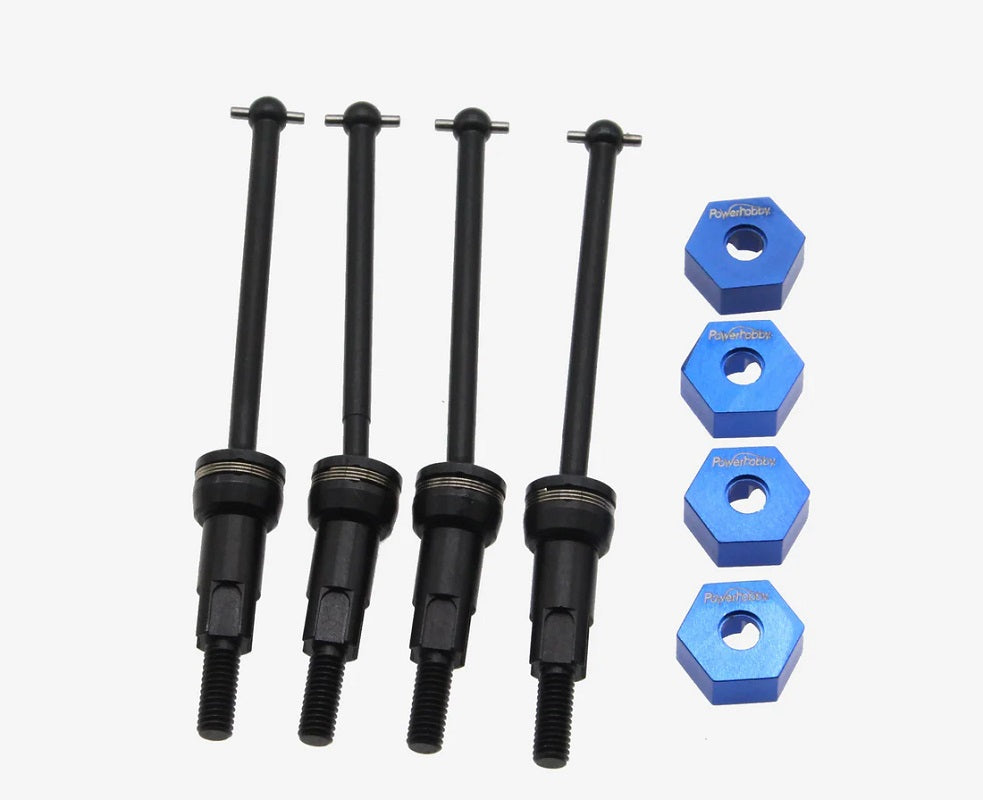 Power Hobby Front & Rear CVD Axles Drive Shafts, Black, for Arrma Grom RC Upgrade Part