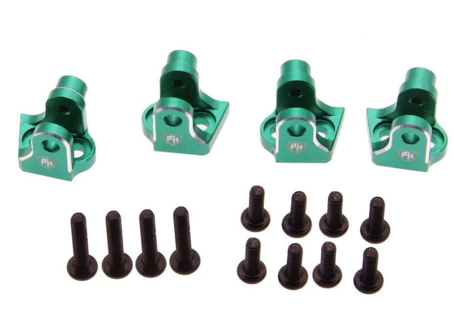Power Hobby Aluminum Lower 4-Link Mount Set Green for Losi Mini LMT 6583GREEN