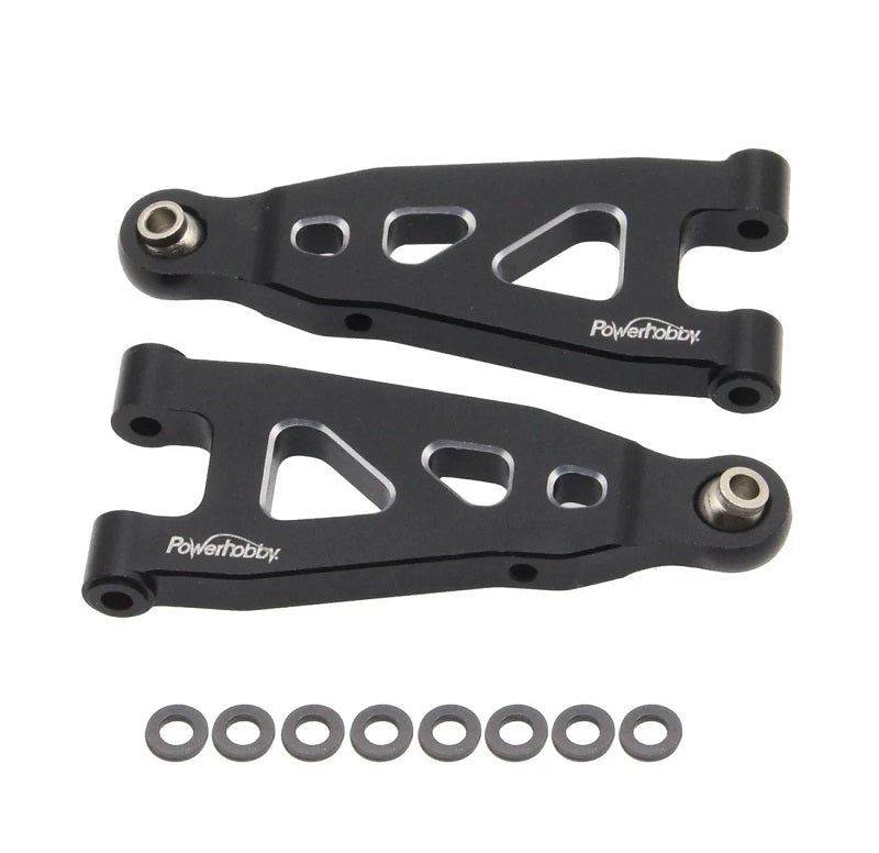 Power Hobby Aluminum Front Lower Arms Black Arrma Mojave Grom 6845BLACK