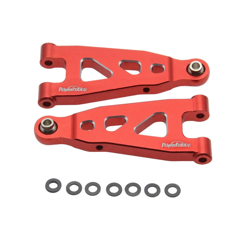 Power Hobby Aluminum Front Lower Arms, Red Arrma Mojave Grom 6845RED