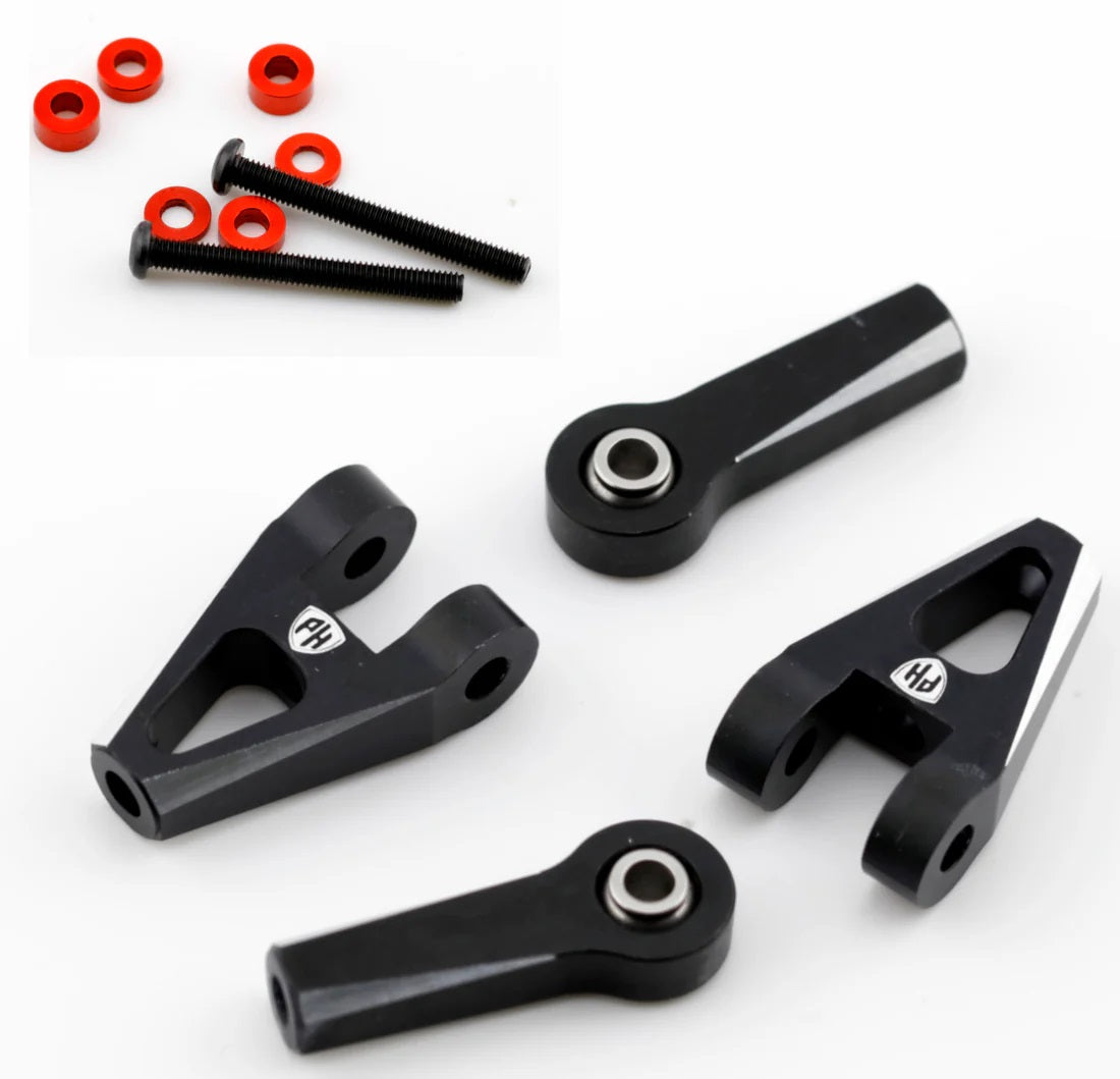 Power Hobby Aluminum Rrear Upper Arms Set Black Kyosho 1/10 Fazer Mk2 7062BLACK