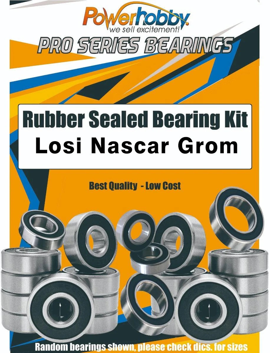 Power Hobby Complete Sealed Bearing Set Upgrade for Losi NASCAR Grom and Arrma Grom Platform