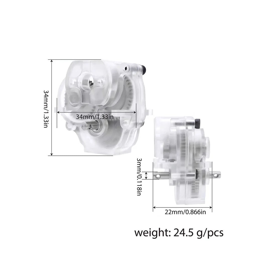 Power Hobby Complete Transmission with Clear Acrylic Housing Upgrade for Traxxas TRX-4M