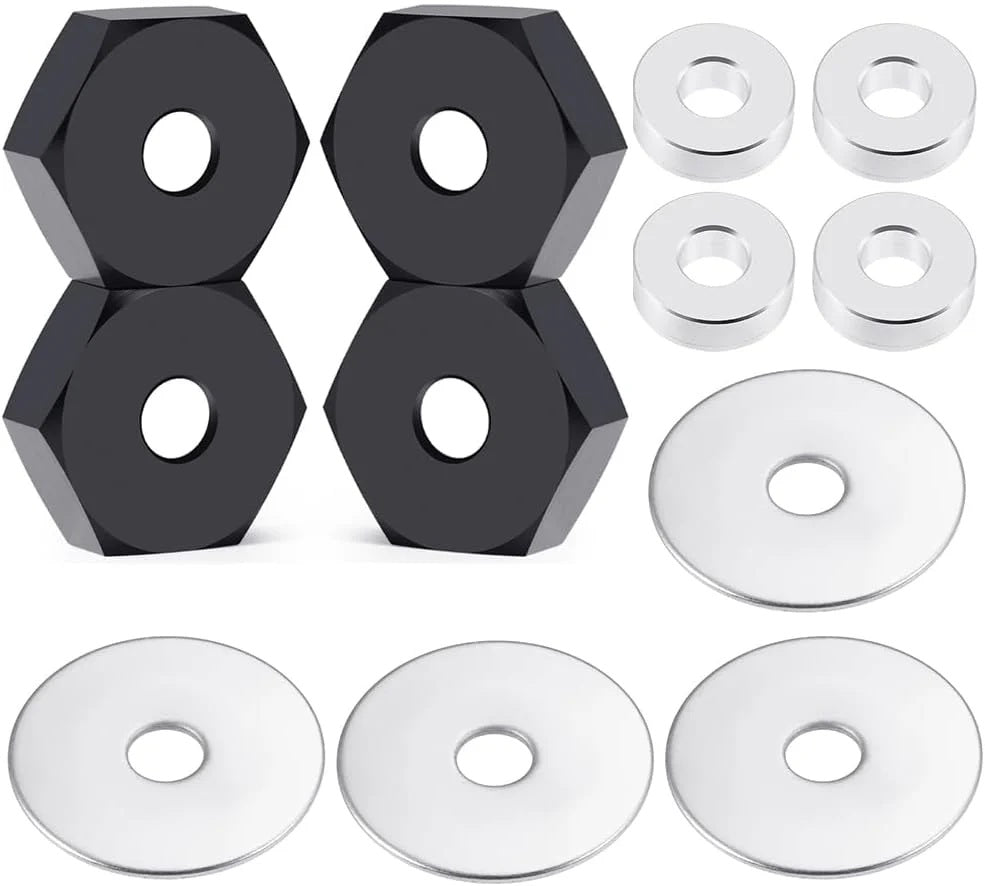 Power Hobby Aluminum 14mm to 17mm Wheel Hex Hub Adapters Upgrade for 1/10 Scale RC Cars and Trucks (4)