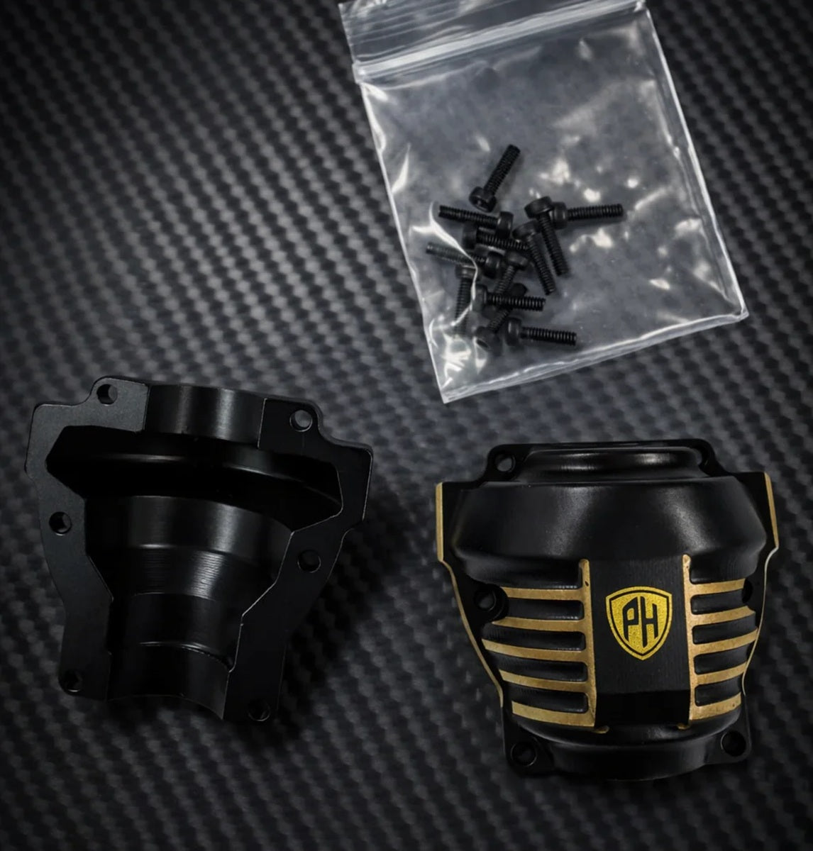 Power Hobby Brass Differential Covers for 1/10 Redcat Ascent (Pair, 41g Each)