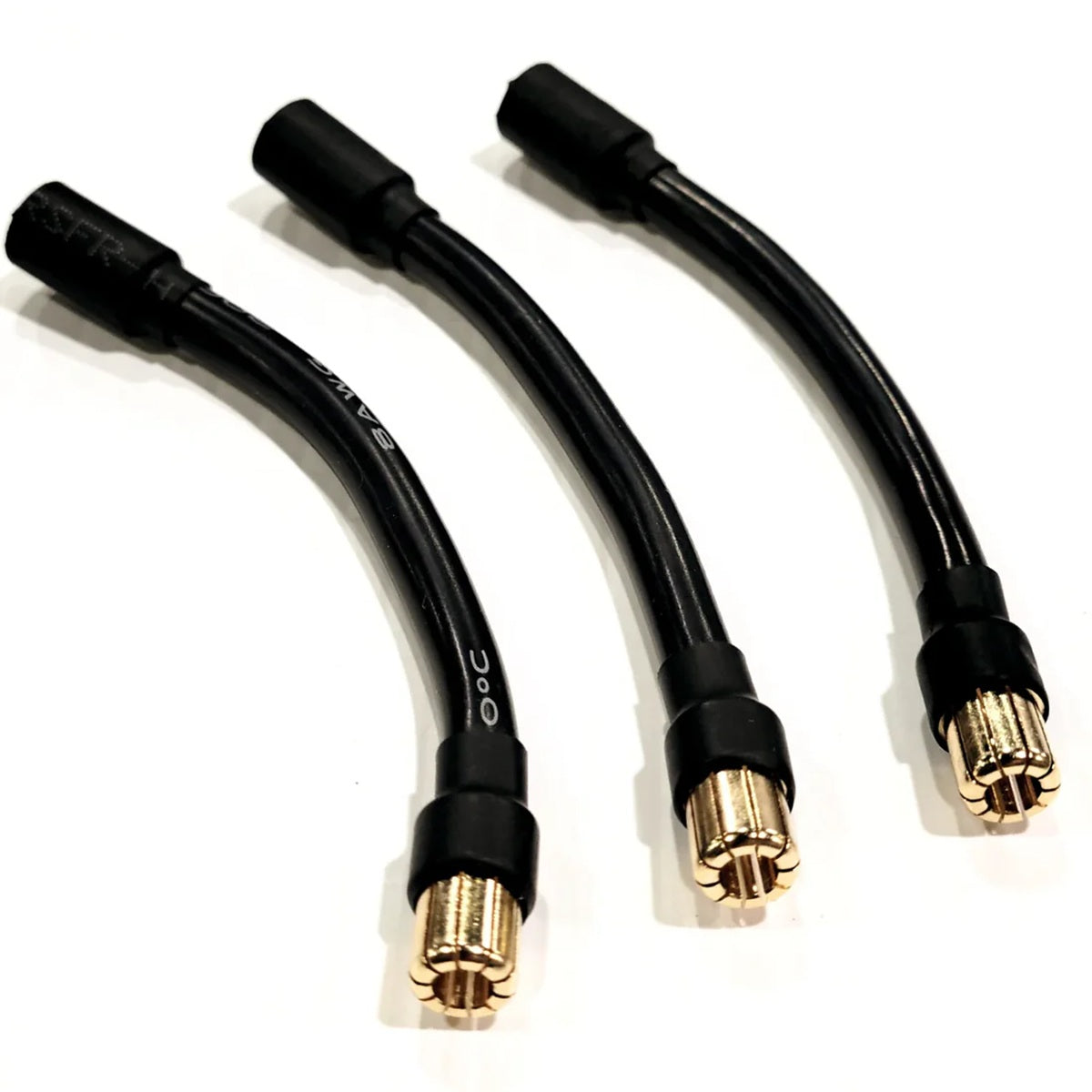 Power Hobby 8mm Female to 6.5mm Male 3-Inch Battery Lead Extensions, 3-Pack