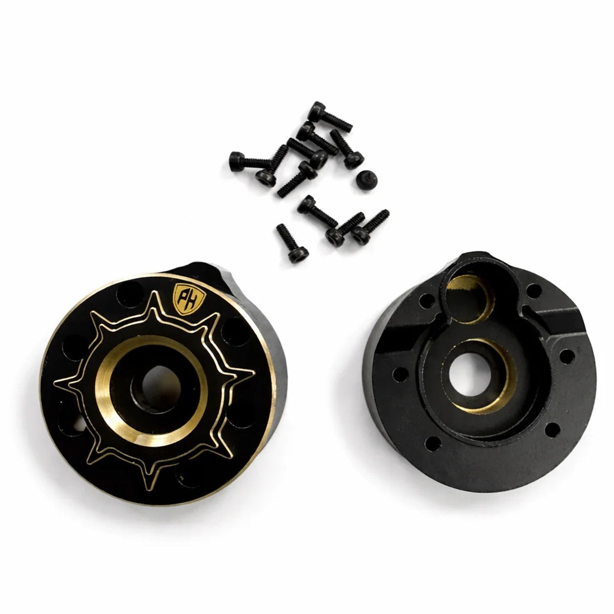 Power Hobby Brass Outer Portal Covers for 1/10 Redcat Ascent (122g Pair, 61g Each)