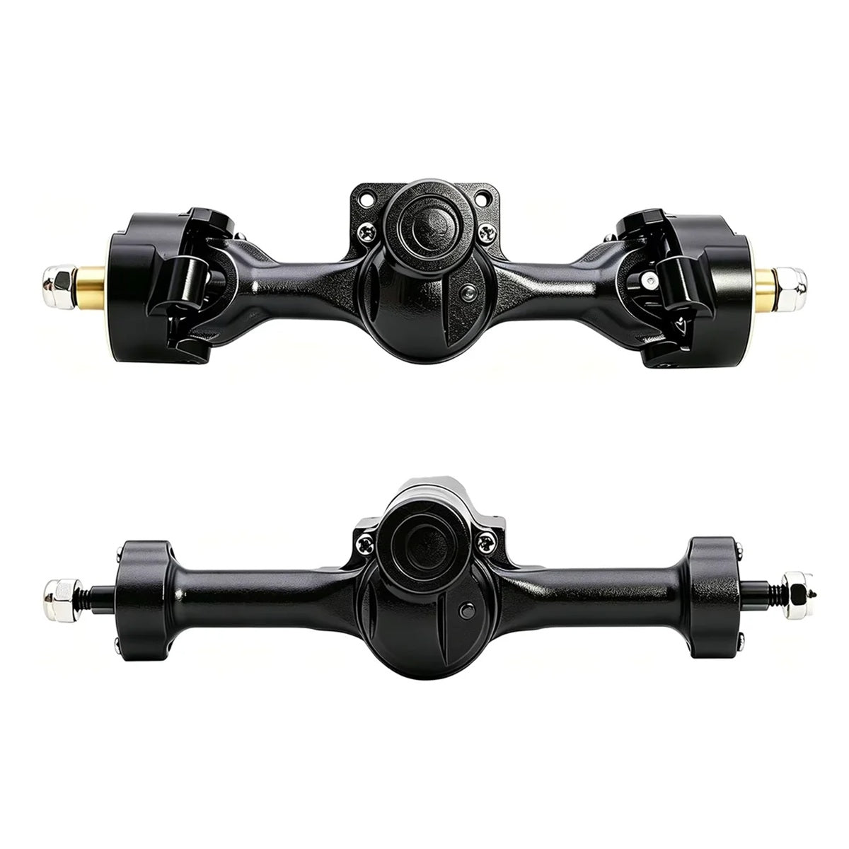 Power Hobby Axial SCX30 Front + Rear Aluminum Complete Axles Black RC Upgrade Part