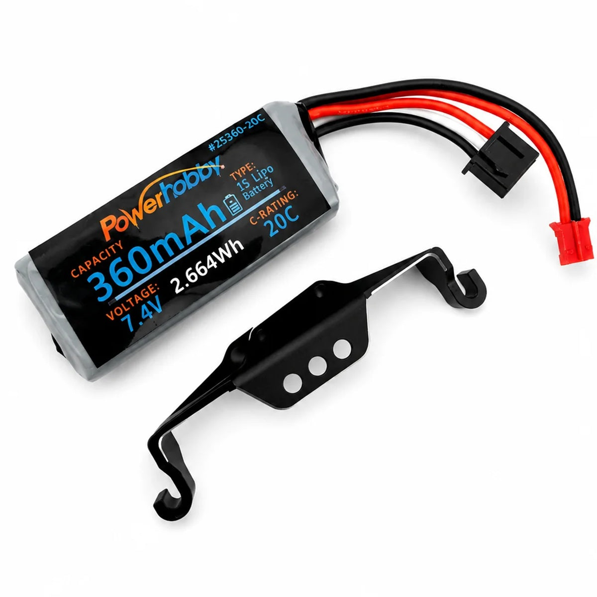 Power Hobby Axial SCX30 7.4V 2S 360mAh LiPo Battery & Aluminum Mount