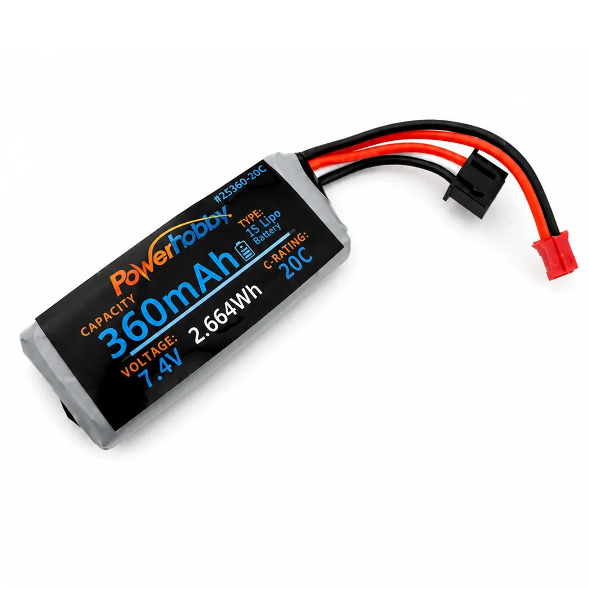 Power Hobby Axial SCX30 7.4V 2S 360mAh LiPo Battery & Aluminum Mount