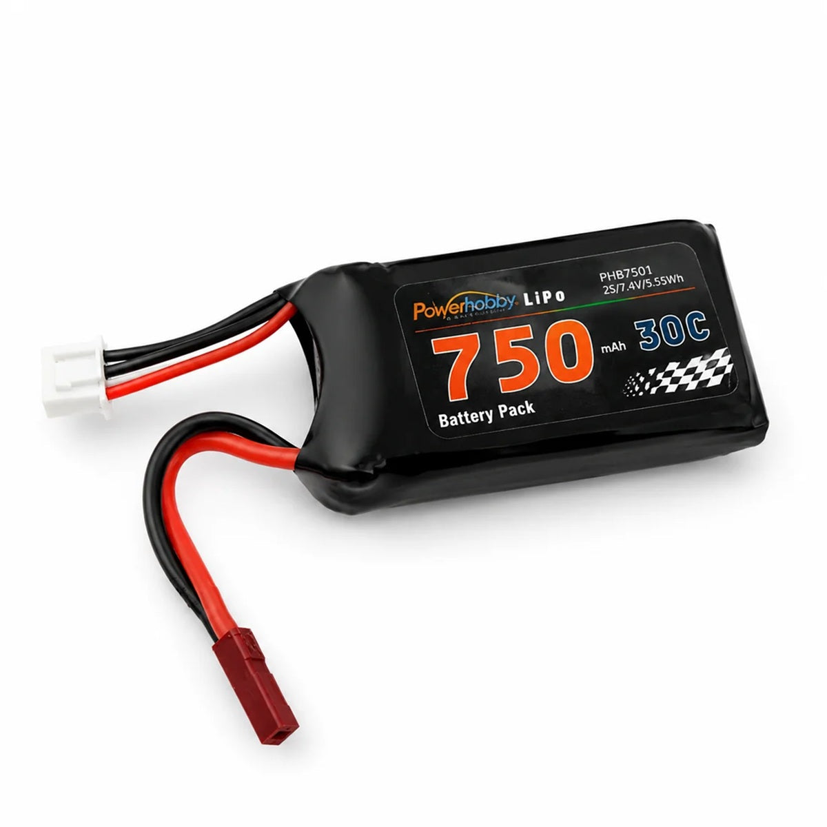Power Hobby 2S 750mAh 30C LiPo Battery w/ JST Plug: Fits Redcat