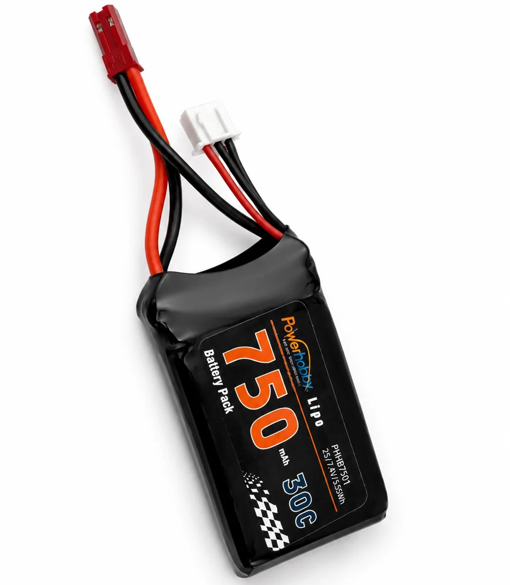 Power Hobby 2S 750mAh 30C LiPo Battery w/ JST Plug: Fits Redcat