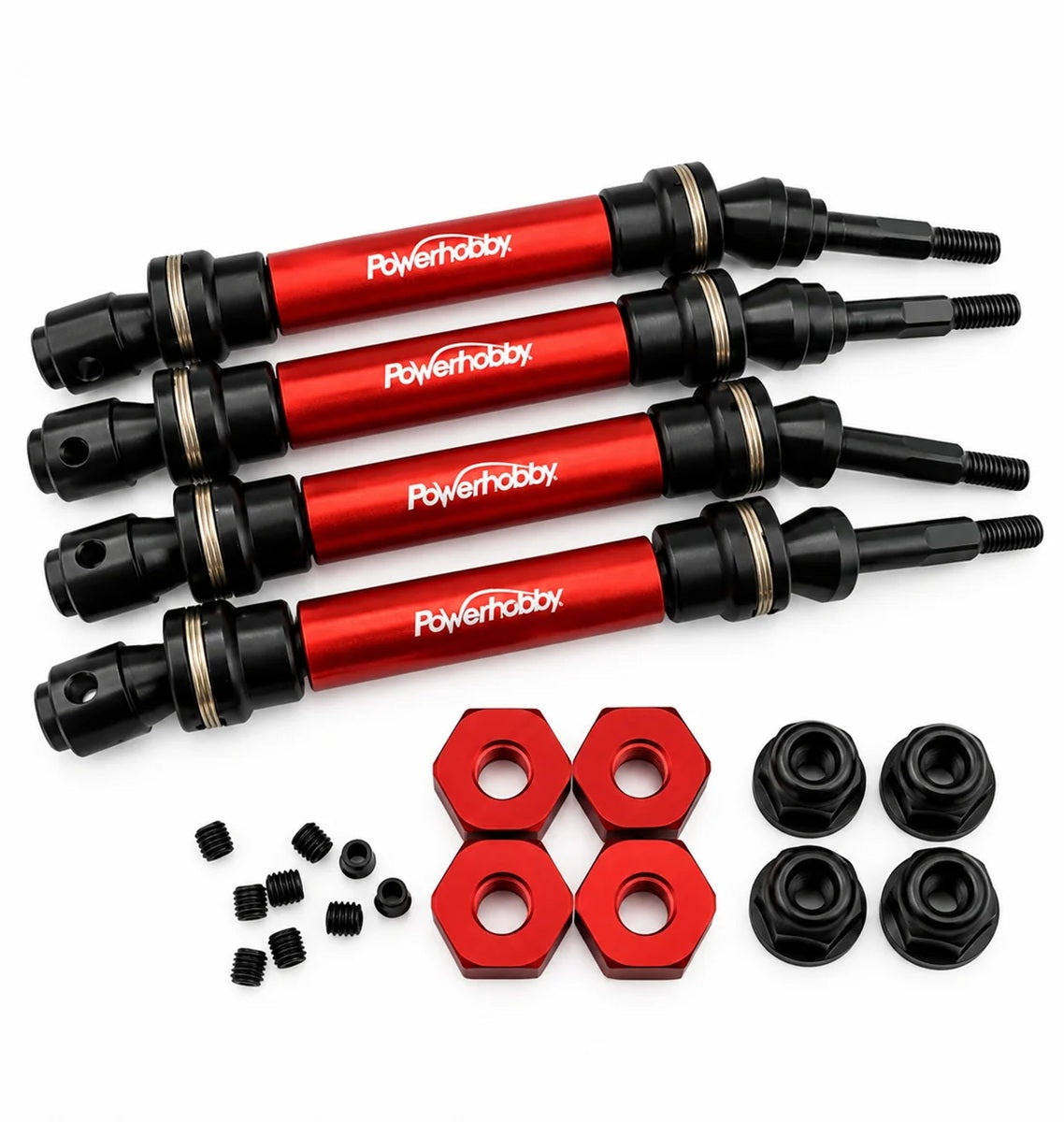 Power Hobby Slash 4x4 Steel CVD Driveshafts Red