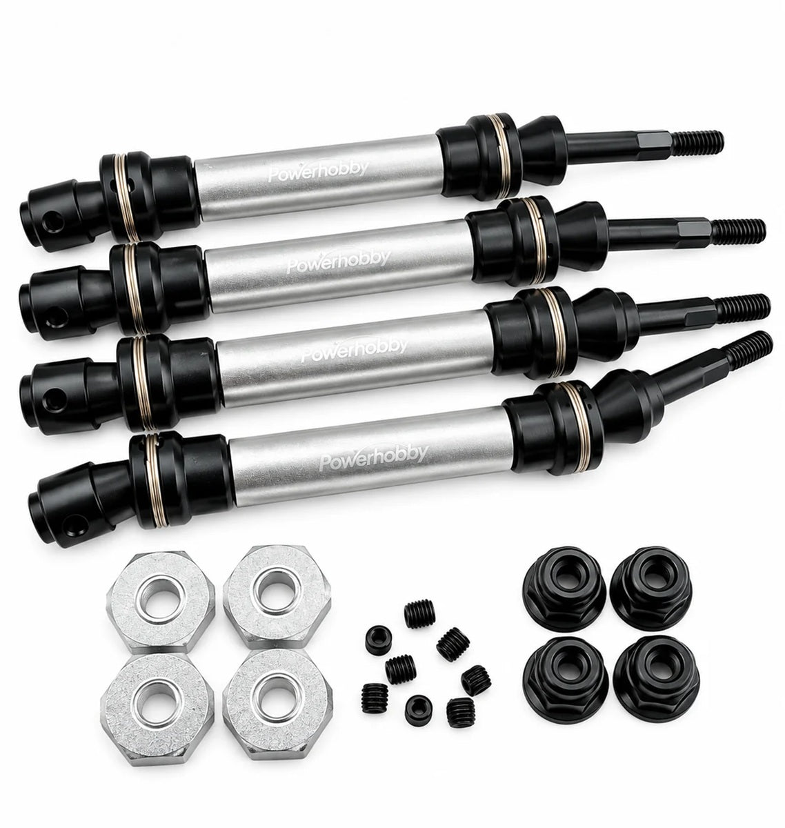 Power Hobby Slash 4x4 Steel CVD Driveshafts Silver