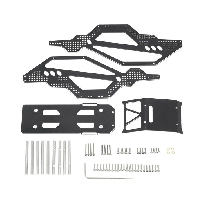 Powerhobby Aluminium Rock Racer Conversion Chassis Kit Black fits Axial 1/24 SCX24