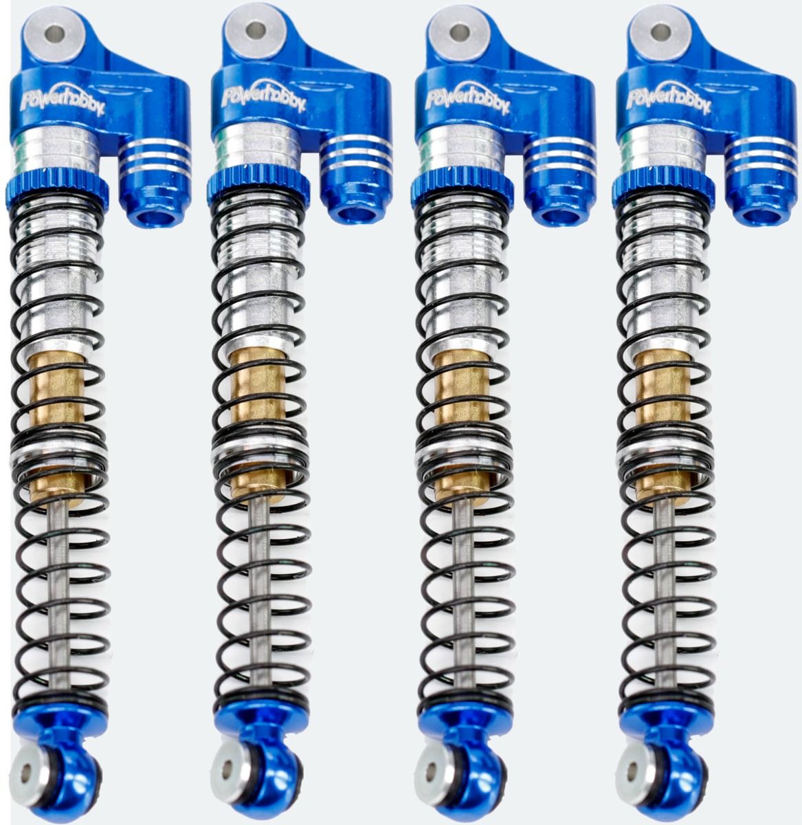 Power Hobby 1/24 Aluminum 58mm Long Travel Shocks Blue Axial SCX24