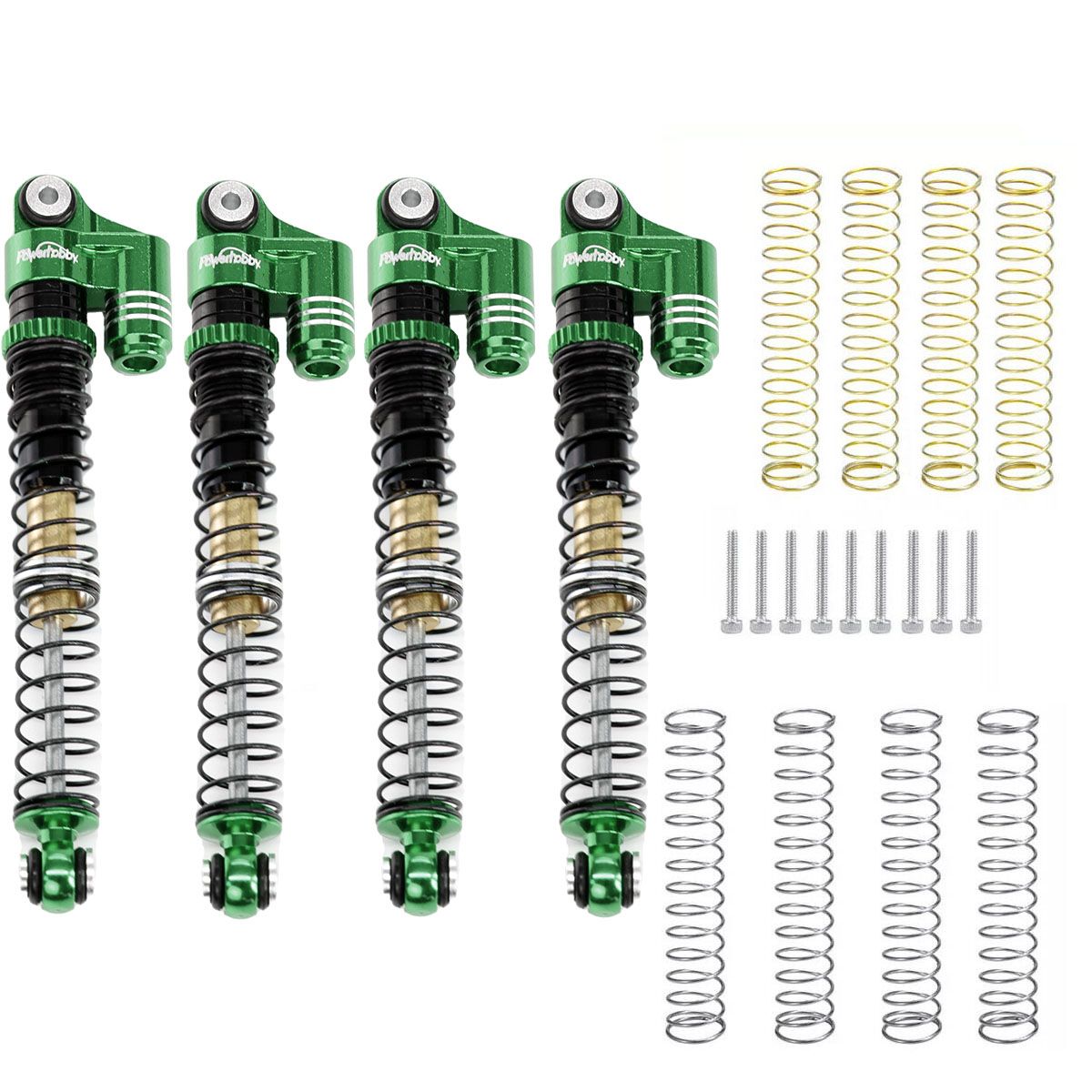 Power Hobby 1/24 Aluminum 58mm Long Travel Shocks Green Axial SCX24