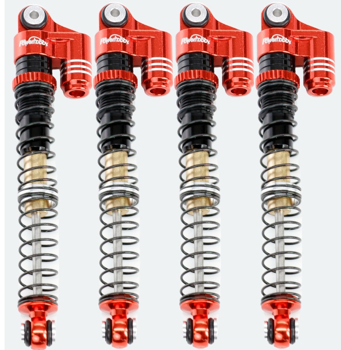 Power Hobby 1/24 Aluminum 58mm Long Travel Shocks Red Axial SCX24