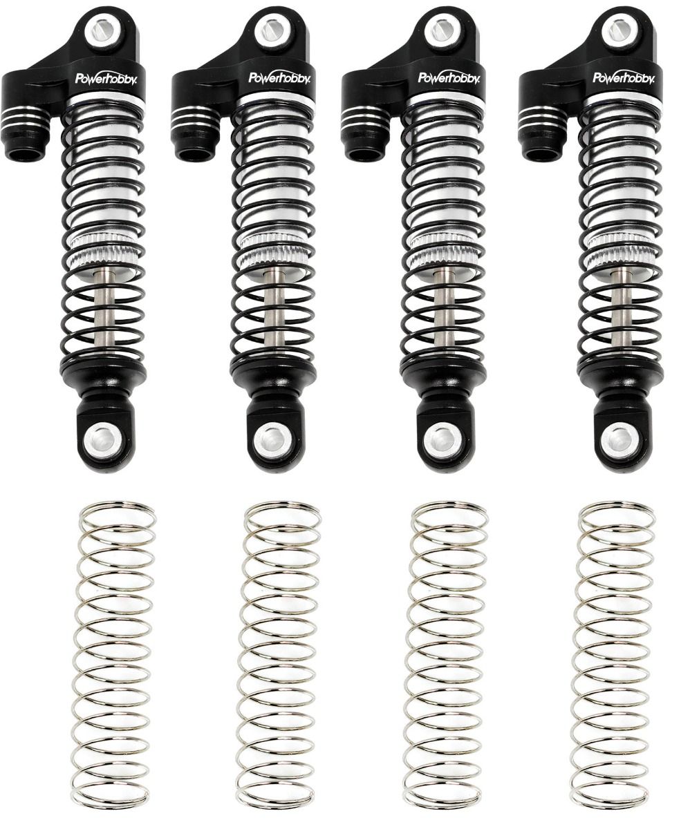 Power Hobby Aluminum 51mm Long Travel Shocks Black Traxxas