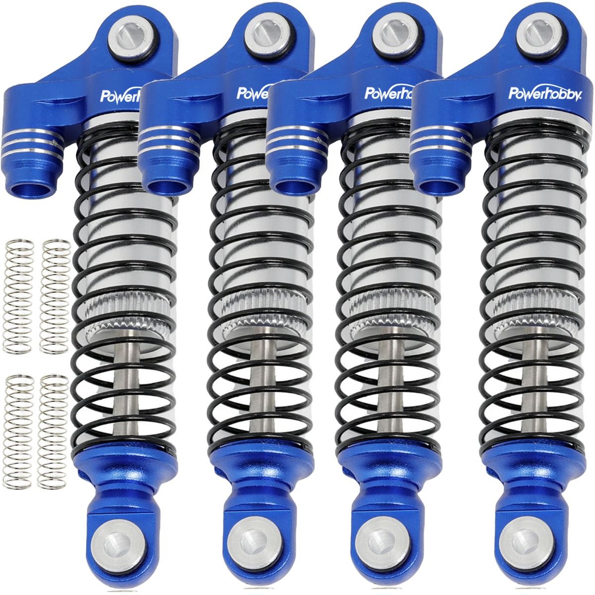 Power Hobby Aluminum 51mm Long Travel Shocks Blue Traxxas