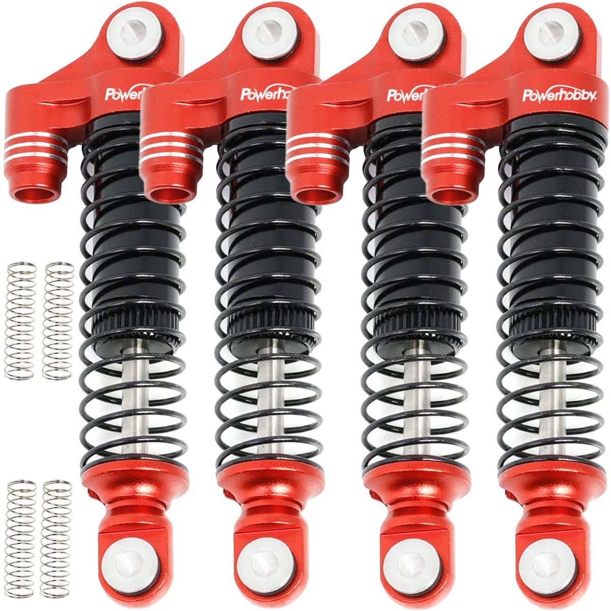 Power Hobby Aluminum 51mm Long Travel Shocks Red Traxxas TRX-4M