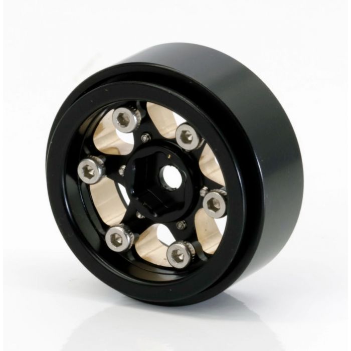 Power Hobby 1.0" Black Brass Beadlock Crawler Wheels 1/24 TRX4M