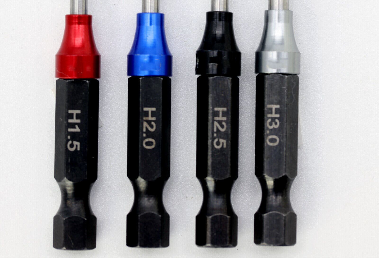 Powerhobby RC Hex Driver Bit Set Metric 1.5mm 2.0mm 2.5mm 3.0mm with 1/4" Hex Drive