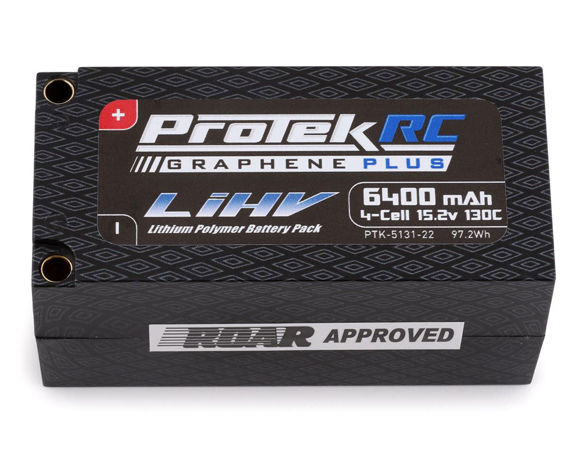 Protek R/C 4S 130C Low IR Si-Graphene+ HV Shorty LiPo Battery 6400mah 5mm Bullet