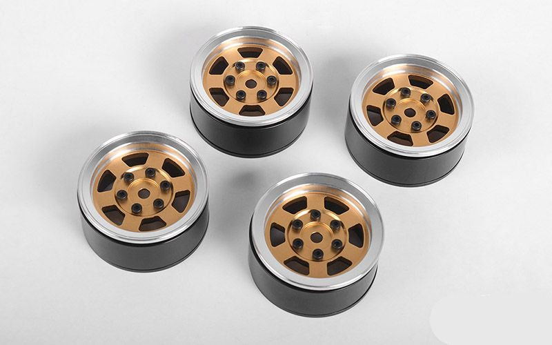 RC4WD Six-Spoke 1.55 Inch Internal Beadlock Wheels Gold | 1/10 Scale