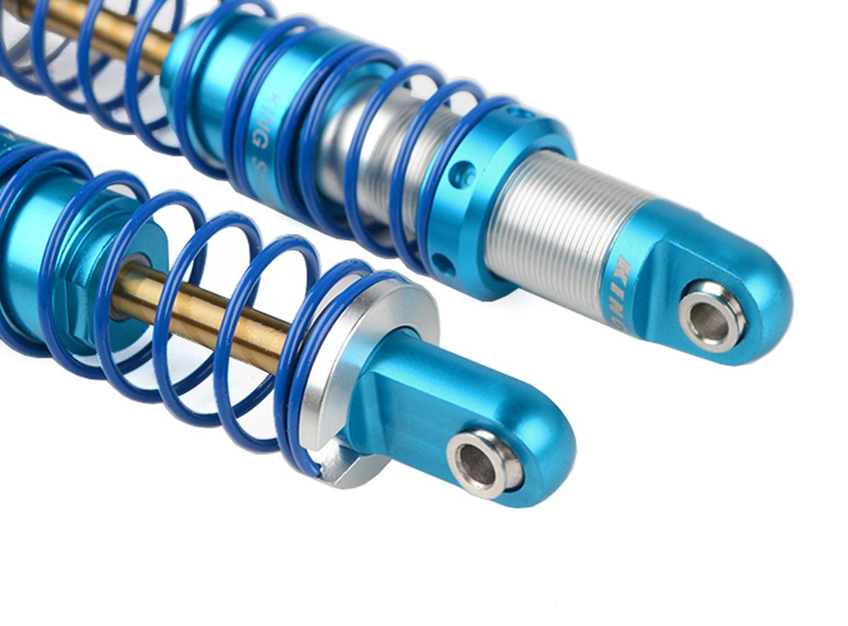RC4WD King Off-Road Racing Shocks 80mm Silver/Blue | Licensed 2-Pack