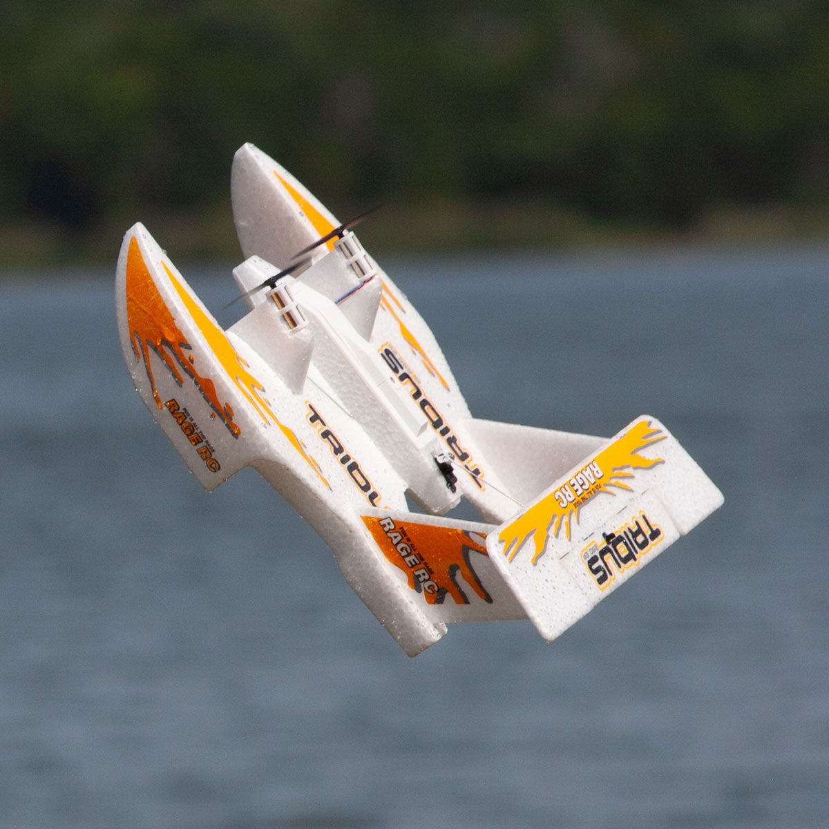 Rage R/C Tribus 250 Twin-Motor RTF Amphibious RC Airplane with 6-Axis Gyro – Orange