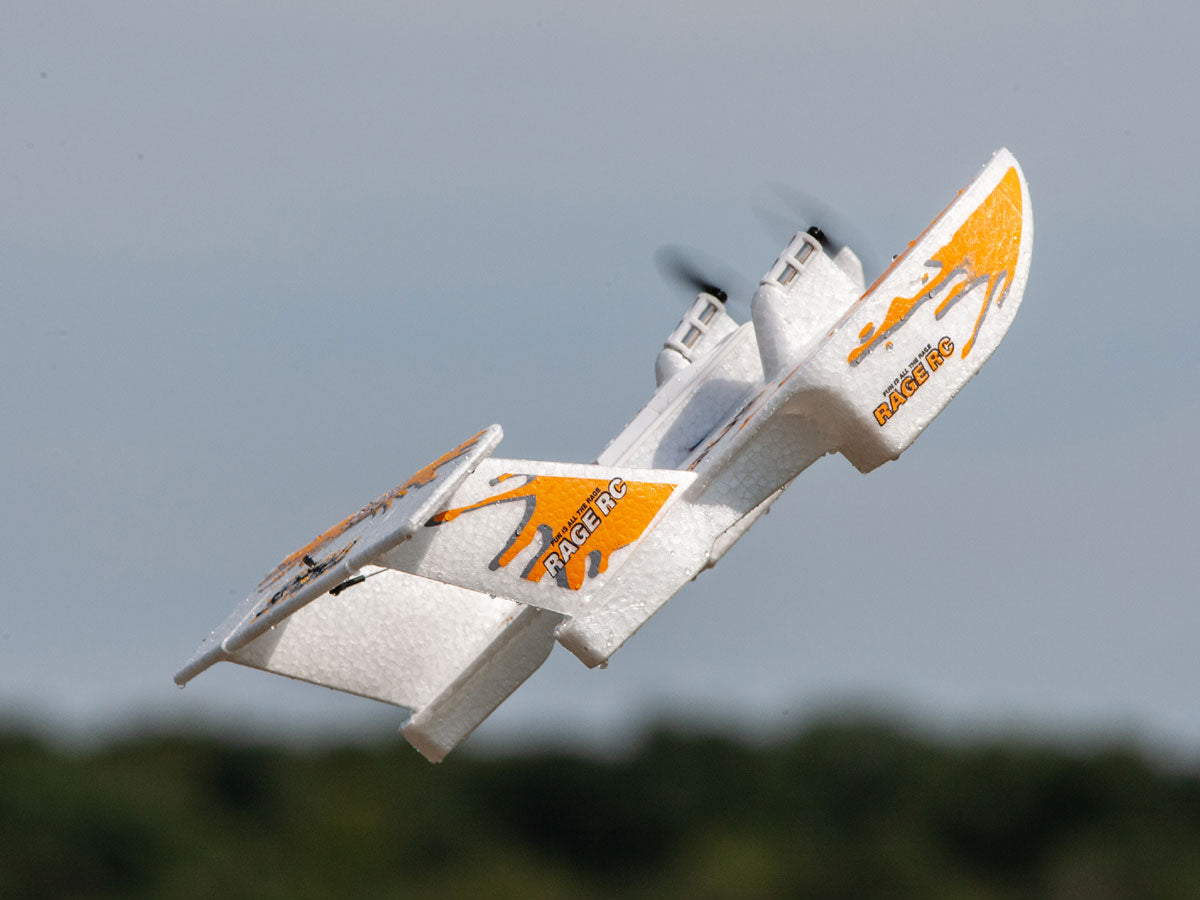 Rage R/C Tribus 250 Twin-Motor RTF Amphibious RC Airplane with 6-Axis Gyro – Orange