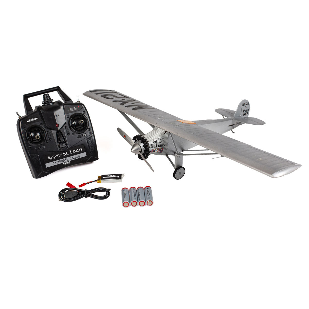 Rage R/C Spirit of St. Louis 4-Channel Micro RTF Scale RC Airplane with PASS Stability